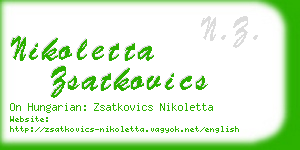 nikoletta zsatkovics business card